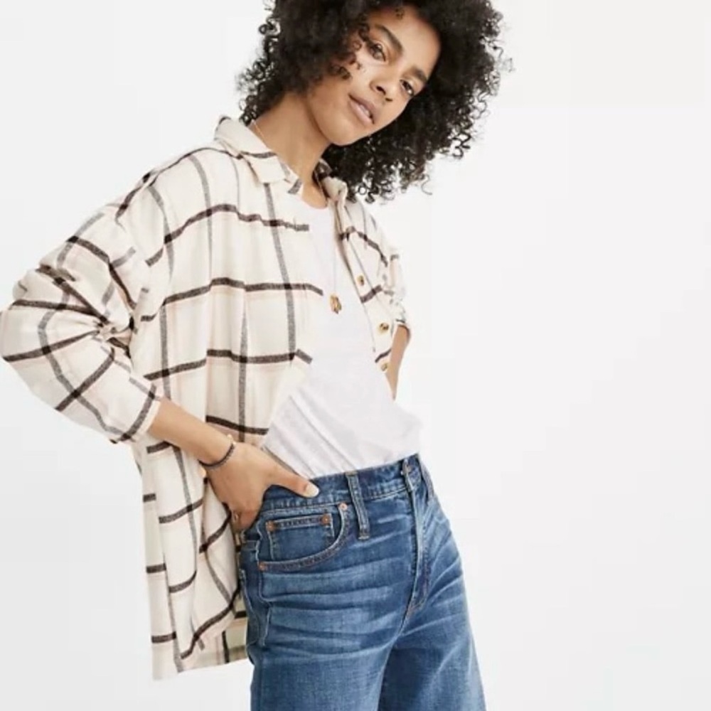 MADEWELL Plaid Flannel Bromley Shirt Size M